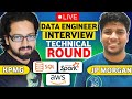 Data Engineer Mock Interview | SQL | Project | AWS| Coding | Scenario Based Questions.