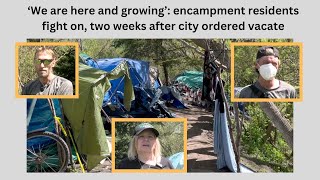 ‘We are here and growing’: encampment residents fight on, two weeks after city ordered vacate