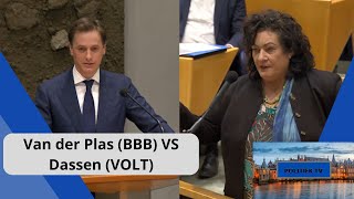 Van der Plas (BBB) is WOEST tegen Dassen (VOLT): "Je kan 2 MILJOEN kiezers niet wegzetten als DOM!"