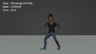 Throwing the kick 3D Animation