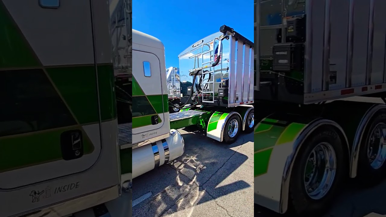 Old School Look on a Pete 389 with a Matching Belt Trailer