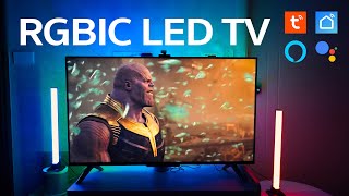 รีวิวไฟ LED TV Ambient light เปลี่ยนสีตามทีวี RGBIC Light bar ติดตั้งง่ายรองรับ Alexa, Google