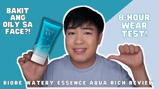 BIORÉ WATERY ESSENCE AQUA RICH SUNSCREEN REVIEW SPF50 - HONEST REVIEW FOR OILY, COMBINATION SKIN!