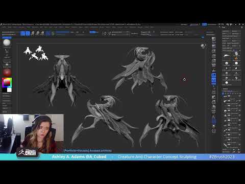 Creature & Character Concept Sculpting – Ashley A. Adams “A_Cubed” – ZBrush 2023