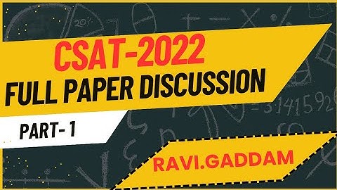 CSAT-2022 Full paper discussion: Part 1