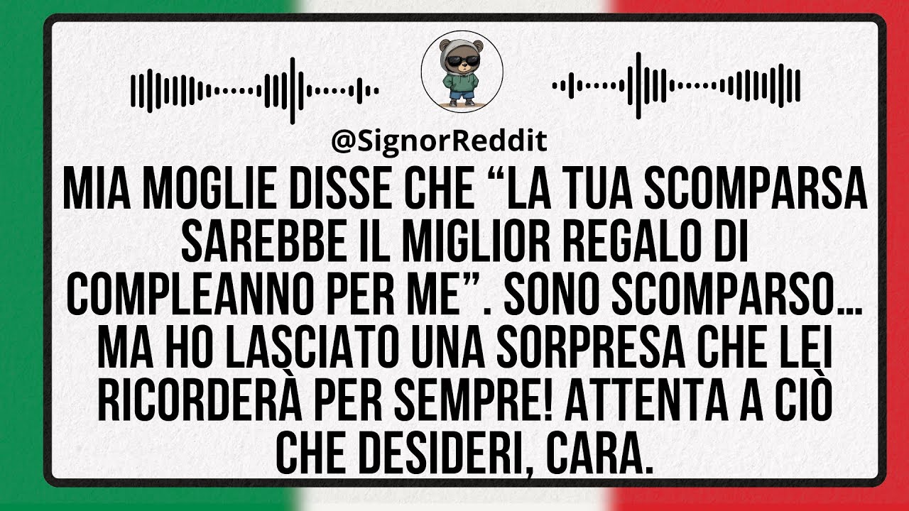 Mia Moglie Disse Che La Mia Scomparsa Era Il Miglior Regalo. Sono Scomparso… Ma Ho Lasciato…