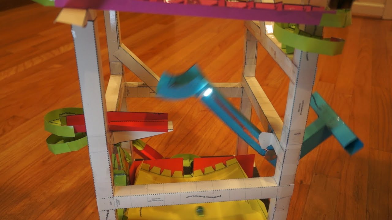 Paper Roller Coaster with LEDs - YouTube