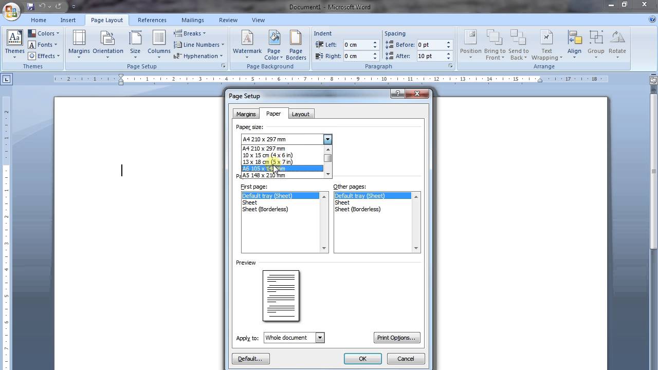 Cara Mengatur Ukuran Kertas F4 Di Ms Word 2007