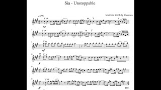 Unstoppable-Sia play along violin + sheet Resimi