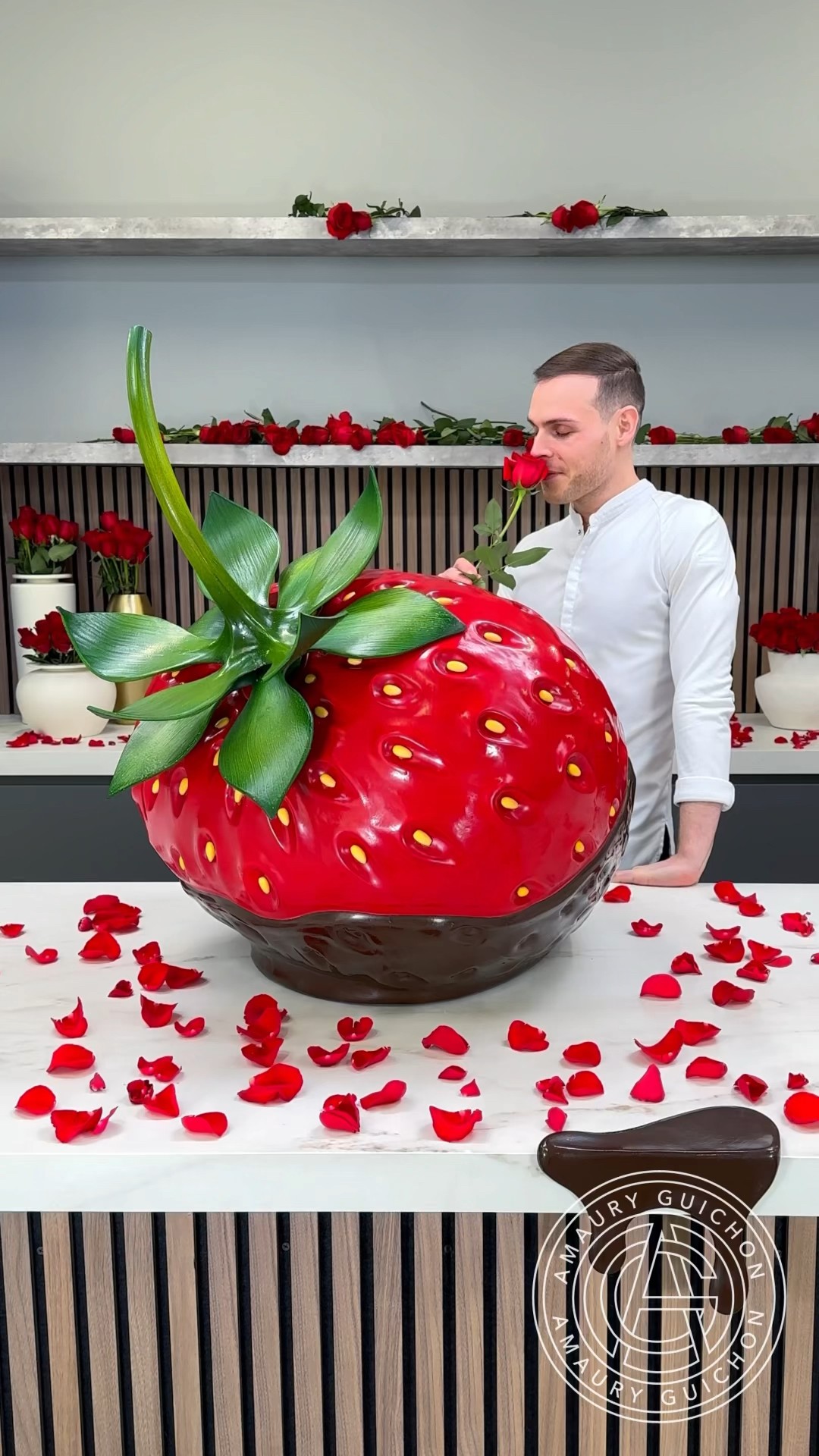 Chocolate covered Strawberry! ?? The perfect Valantine's day gift! #amauryguichon #ValentinesDay
