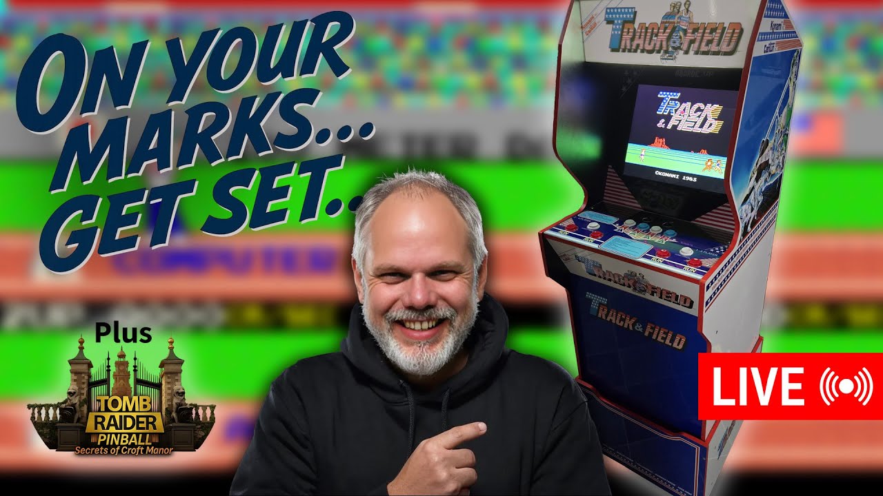 Arcade1up Track and Field Prototype - Plus Pinball FX VR Tomb Raider