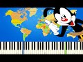 Yakkos world  piano tutorial  cover  animaniacs