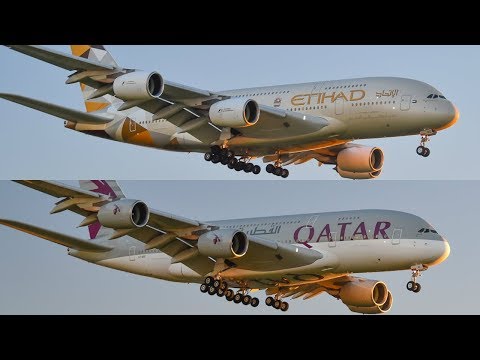 ARKA ARKAYA İNİYORLAR 1 Manşet TWO MIDDLE EASTERN HEAVIES | Qatar & Etihad A380's Landing at Melbourne Airport