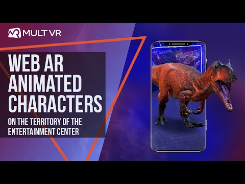 WebAR.  animated characters on the grounds of the entertainment center
