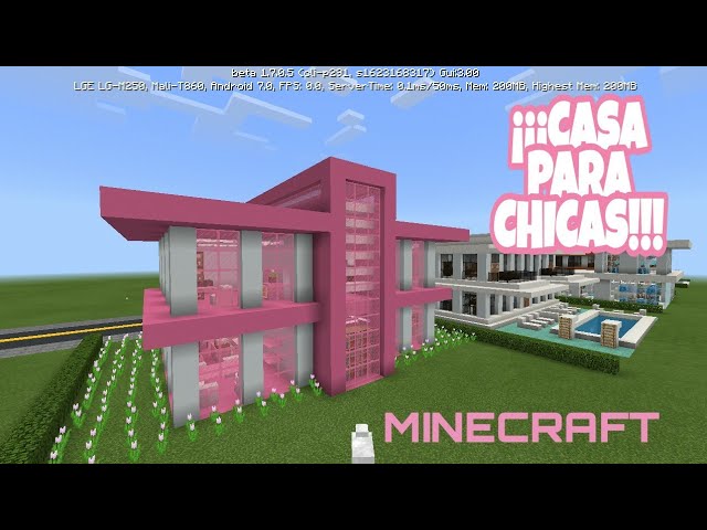 Cómo hacer una CASA MODERNA ROSA🌸Tutorial Minecraft / How to