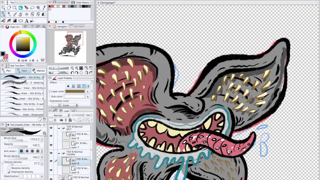 Demogorgon Speed Illustration Process In Manga Studio Drawing