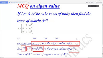 multiple choice question on eigen values of matrices.MCQ on eigen values.
