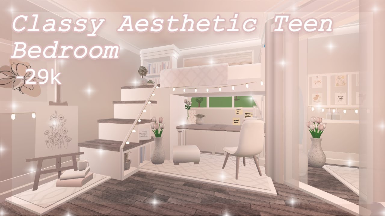 Stylish Aesthetic Teen Bedroom | Bloxburg Speed Build | It's SummerRose ...