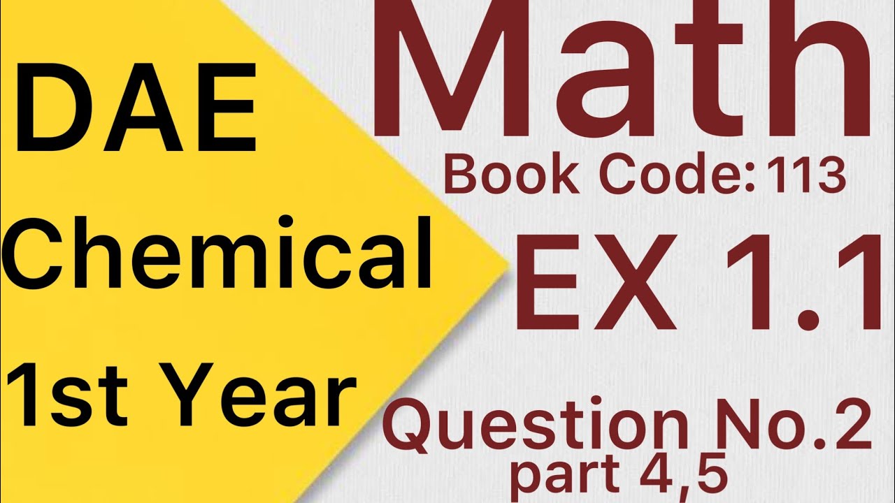 DAE Math Book Code 113 Chapter 1 Exercise 1 1 Queation 2 Ka Part Dae math book code 113 chapter 1 exercise 1 1 queation 2 ka part