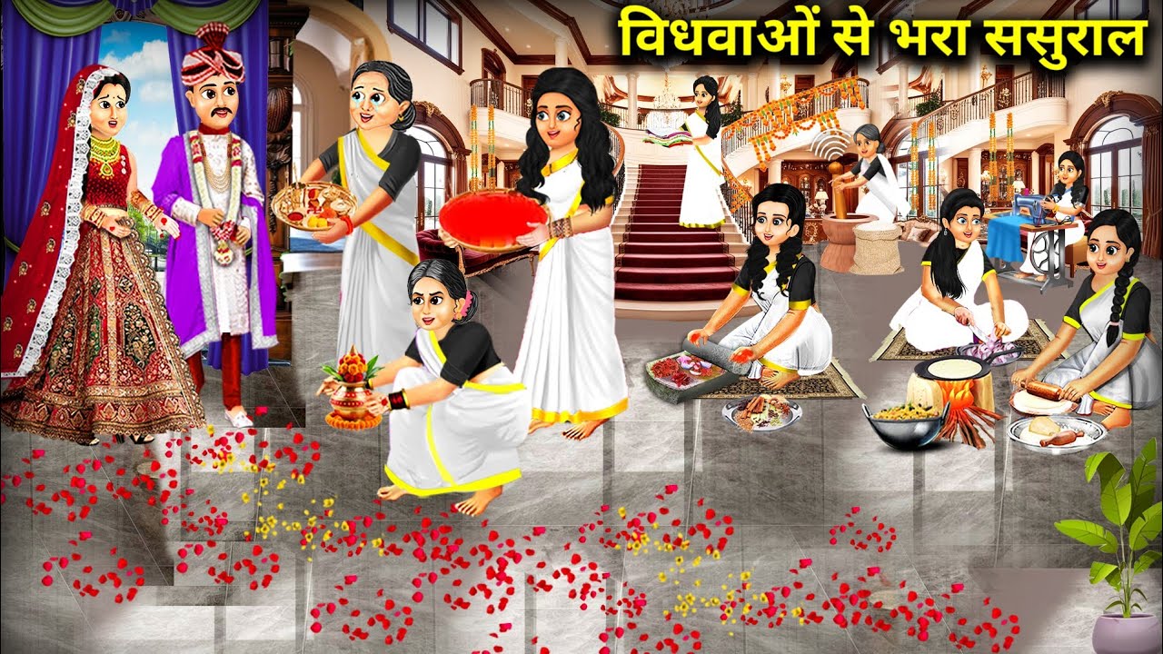 विधवाओं से भरा ससुराल||vidhvaon se bhara sasural||Hindi Cartoon Stories|| saas bahu ki kahani..!