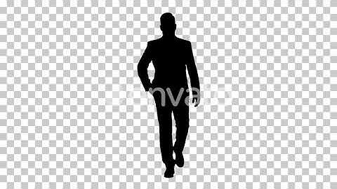 Silhouette Businessman walking, Alpha Channel | Motion Graphics - Envato elements