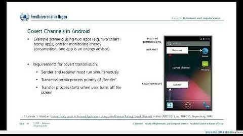 01731, Network Steganography, Chapter 2 (Local Covert Channels), Class at FernUniversität in Hagen