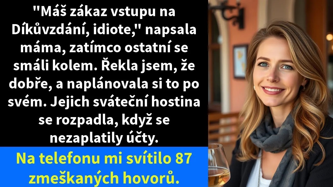 Máma mi poslala zprávu: „Máš zákaz vstupu na Den díkůvzdání, dokud se neomluvíš, idiote.“ Žádný telefonát, žádné vysvětlení, jen krutá slova blikající na obrazovce. Celé roky jsem tiše platila...