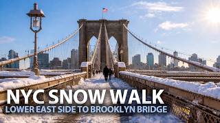 Walking NYC In The Snow: Lower East Side to Brooklyn Bridge 2026 | (Silent GoPro POV 4K)