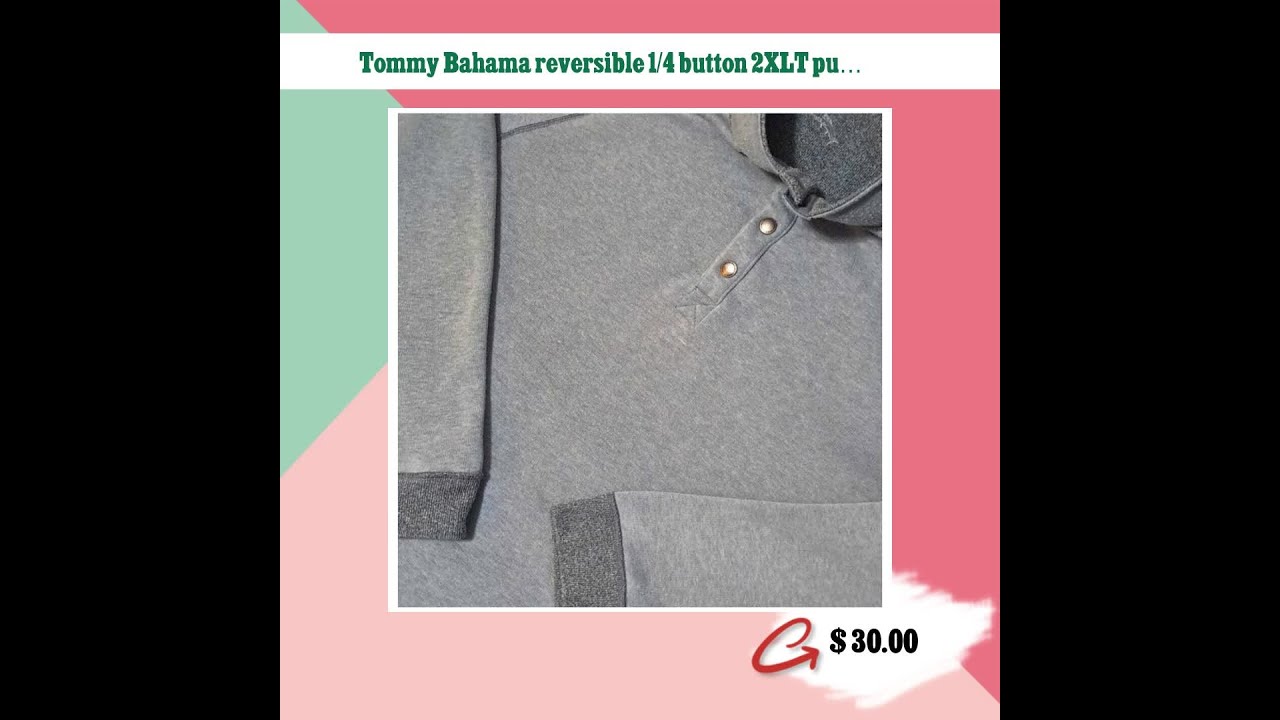 Tommy Bahama reversible 1/4 button 2XLT pullover