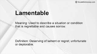 Lamentable Meaning