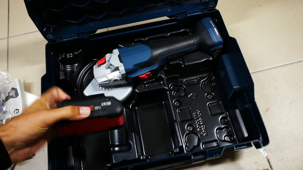 Unpacking / unboxing test cordless cut and Grind Bosch Easy