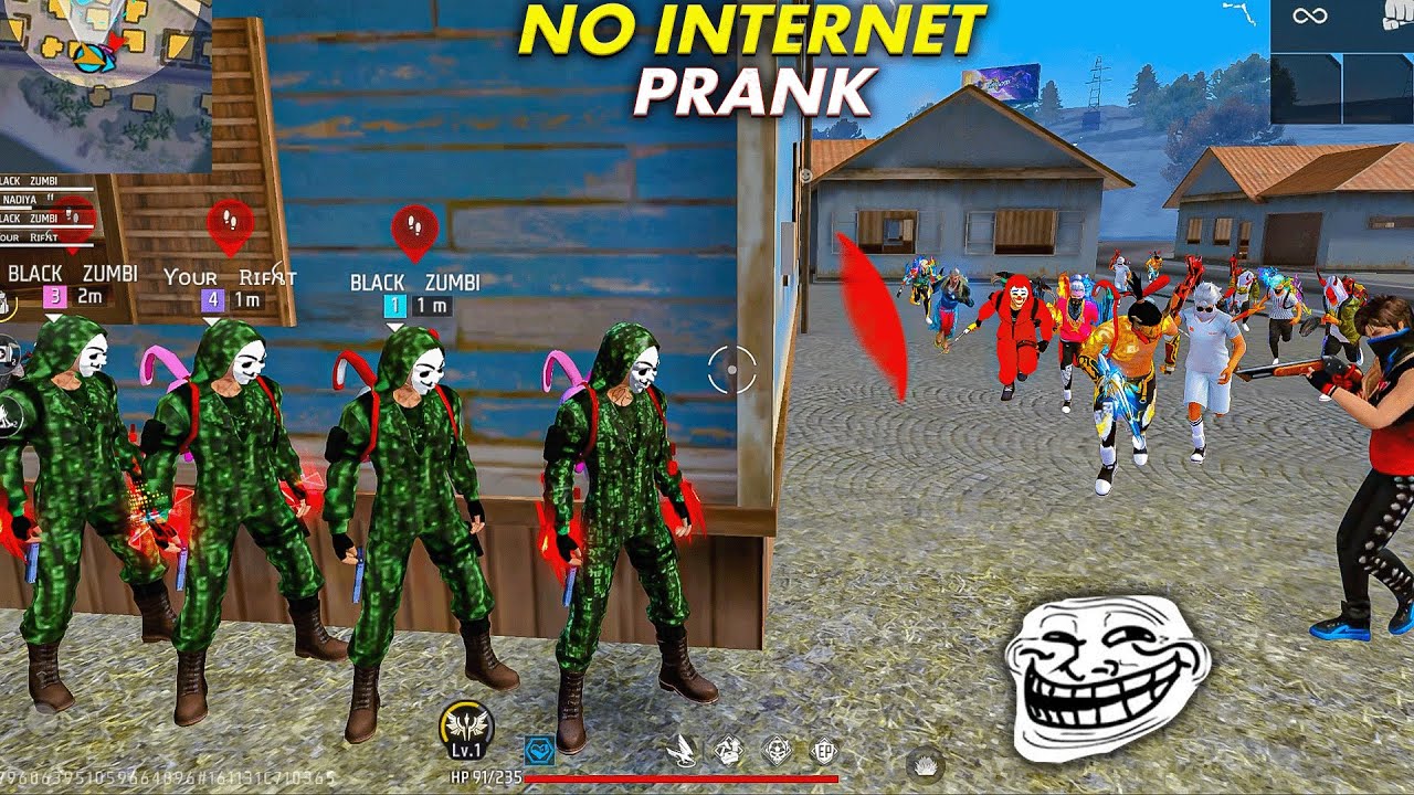 BEST OVERCONFIDENCE NO INTERNET PRANK || GARENA FREE FIRE