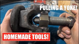 Using a HOMEMADE YOKE PULLER to Remove a Jeep CJ5 Transfercase Yoke