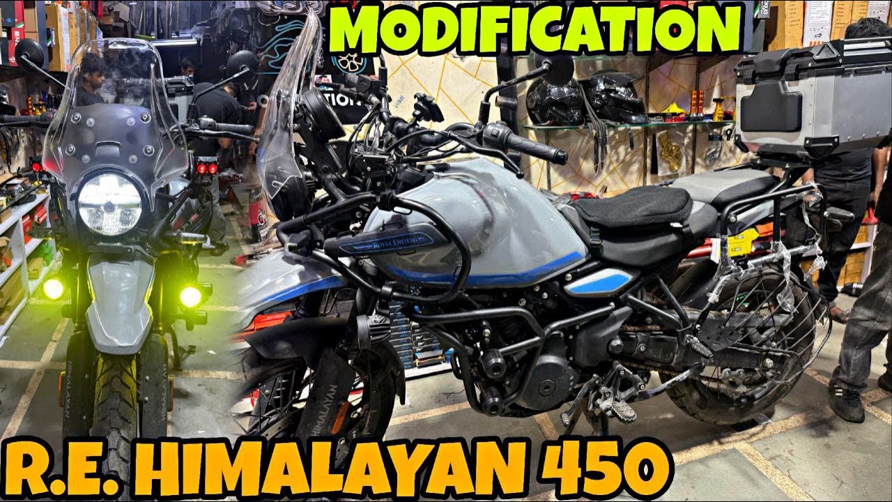 Royal Enfield HIMALAYAN 450 me kardi saari Touring basic Modification 😮 | Dual Fog Light | TopBox |