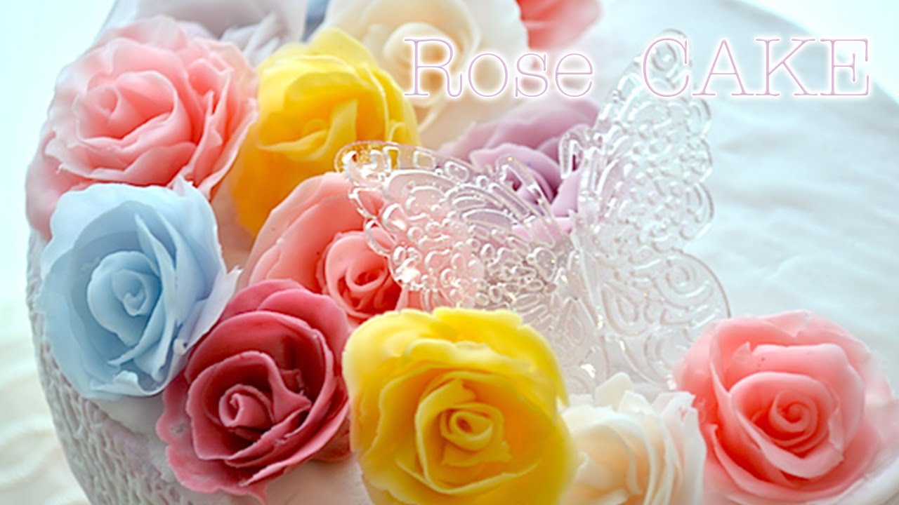 クレイフラワー バラの作り方 Diy Craft Clay Rose Cake Gift Box Youtube