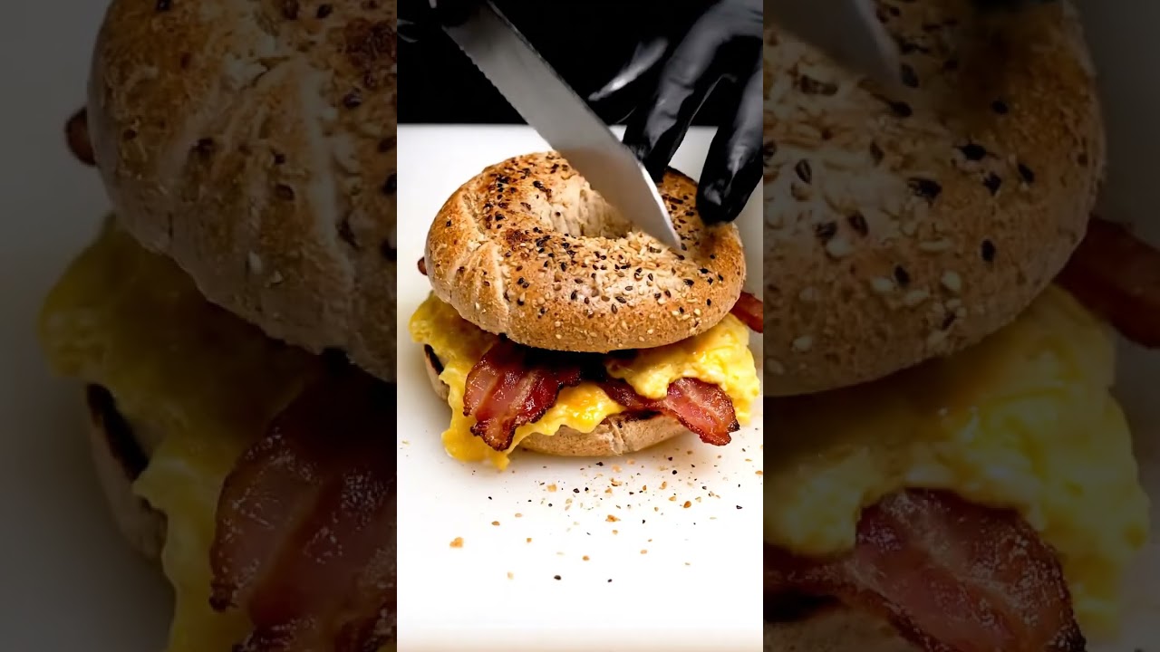pov the ultimate nyc bacon egg gooey cheese pull asmr #shorts Broad Nosh Bagel Deli Catering NYC