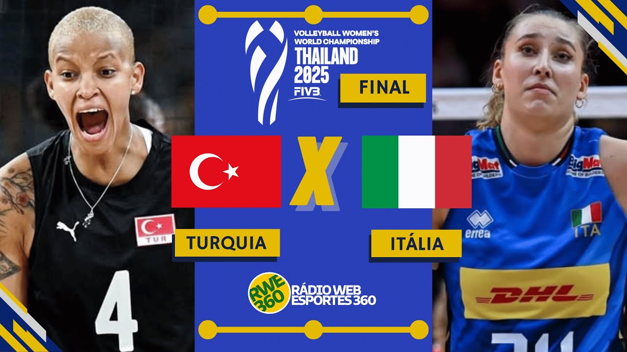 TURQUIA X ITÁLIA - FINAL | MUNDIAL DE VÔLEI FEMININO - NARRAÇÃO AO VIVO ...
