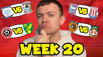 My Championship Week 20 Score Predictions!