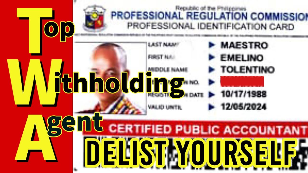 â�£Delist yourself from the BIR's Top Withholding Agents' List RR 11 2018