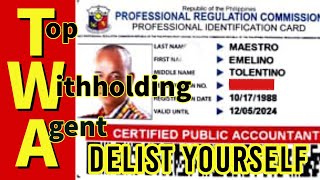Delist yourself from the BIR's Top Withholding Agents' List RR 11 2018