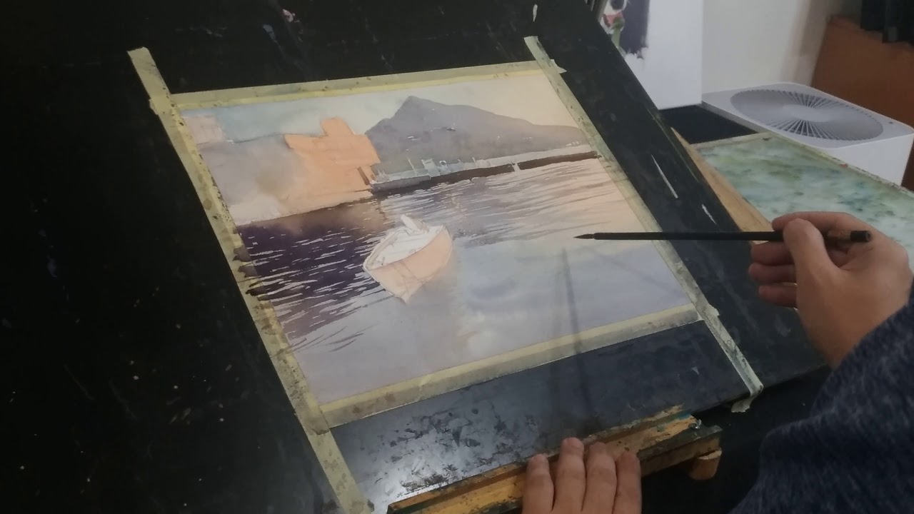 水彩教學 水波紋示範 喬瑟夫淡水畫室 Youtube