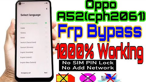 OPPO A52 (CPH2061) Frp Bypass Android11 Update || Google Account BypassWithout PC 100% Free method