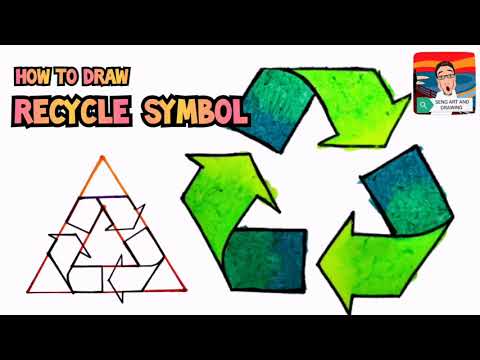 HOW TO DRAW - RECYCLE SYMBOL 如何画出环保标志 CARA MELUKIS SIMBOL KITAR SEMULA