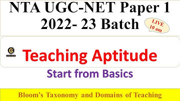 Teaching Aptitude  Paper 1 | Bloom’s Taxonomy and Domains of Teaching  | NTA UGC NET - Dr Triptii
