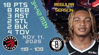 Noah Clowney Player Full High Lowlights Vs Raptors 11 11 2025 Nba Regular Season