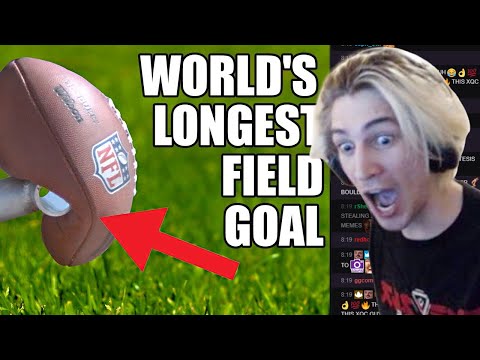 xQc Reacts To World's Longest Field Goal- Robot vs NFL Kicker w/Chat