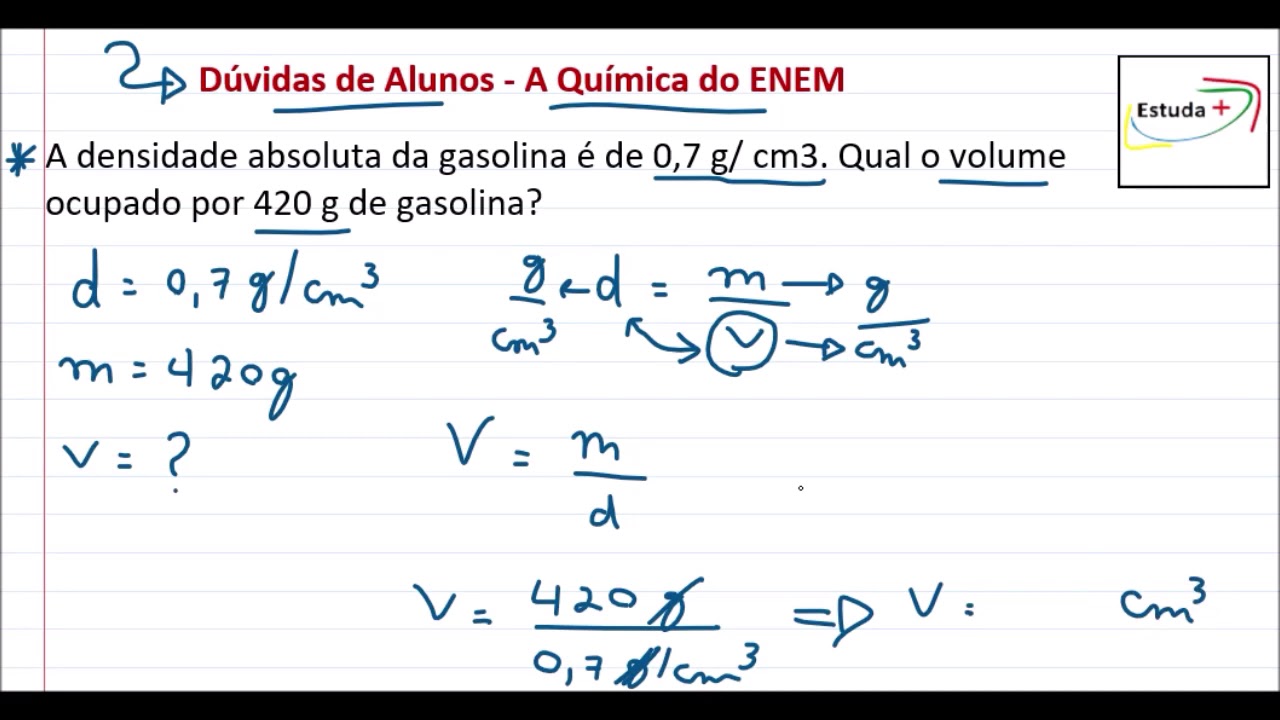 Como Calcular O Volume Pela Fórmula Da Densidade Youtube