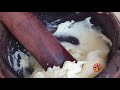 How to Pound Yam at Home (Small Wooden Mortar and Pestle, Pounded Yam with Mortar)