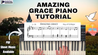 Amazing Grace Piano Tutorial | Beginner Piano Hymn | Easy 1st Piano Song | PDF Sheet Music Available