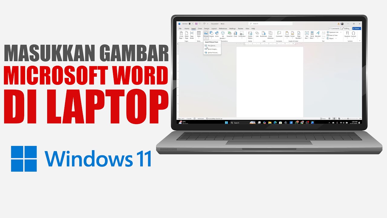 Cara Memasukan Gambar Pada Microsoft Word Di Laptop - YouTube